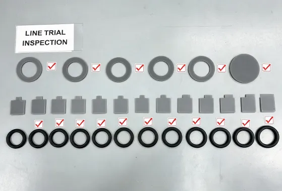 Silicone sealing trial parts